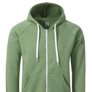 Men's Zip Up Drawstring Hoodie Jacket Green